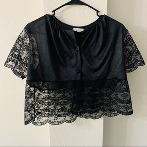 Satin and lace crop top